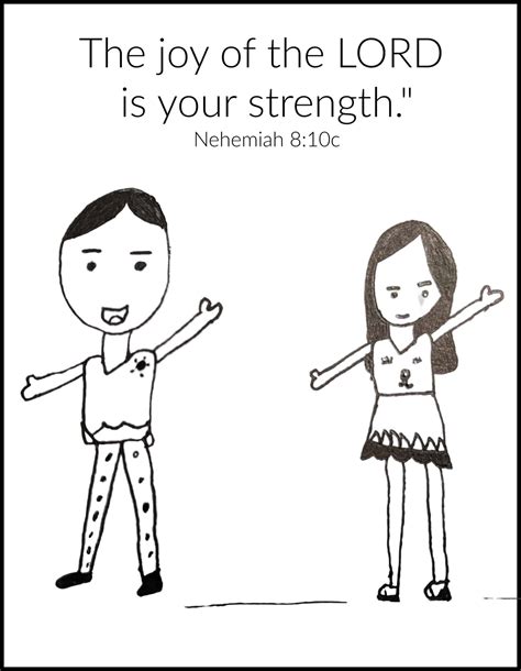 Joy Of The Lord Is Your Strength Coloring Page From Nehemiah 810