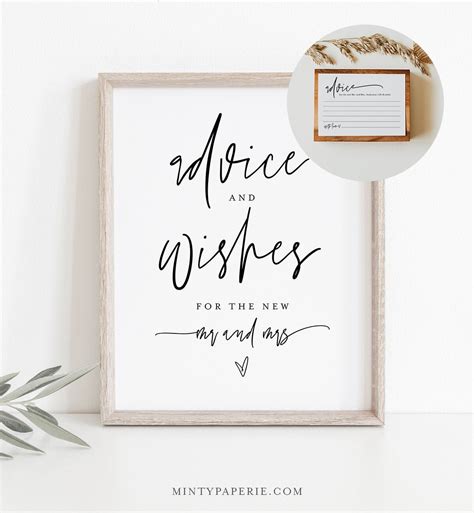 Advice And Wishes Sign And Card Guest Book Printable Well Wishes