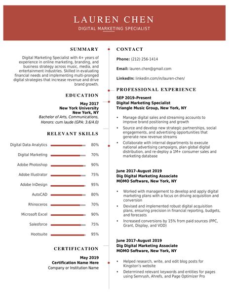 2021 Modern Resume Template Red Pptx Templates
