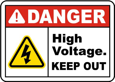 Haus And Garten Danger High Voltage Sticker D1554 Electrical Safety Sign