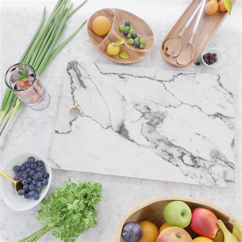 White Marble I Cutting Board By Theaestate Society6