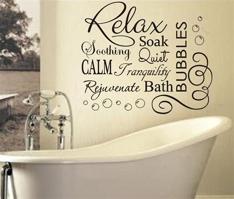 Fsss Ltd Relax Soak Bubbles Bath Ar Quote Wall Art Sticker Decal Vinyl Diy Home Bathroom Black