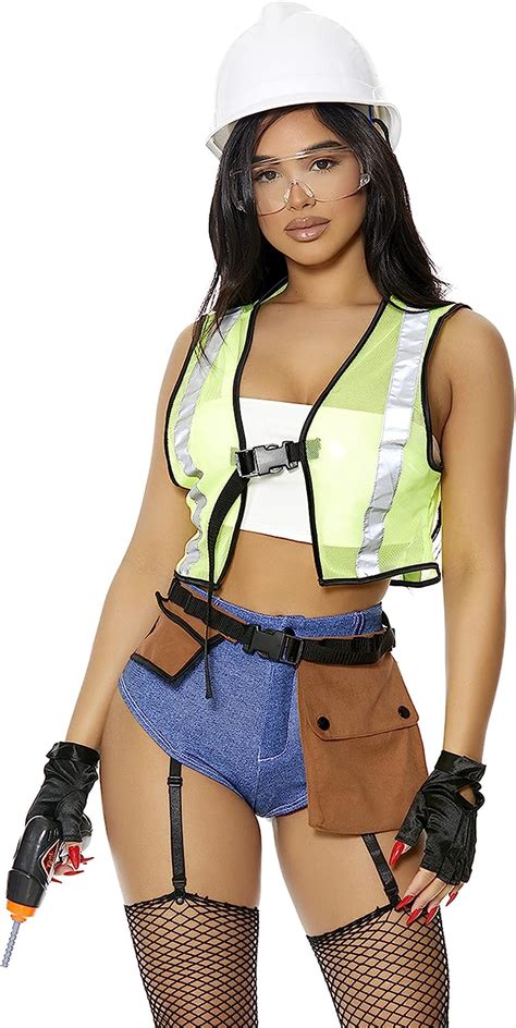 Forplay Womens Under Construction Sexy Construction Worker Costume Yellow Lxl Amazonca