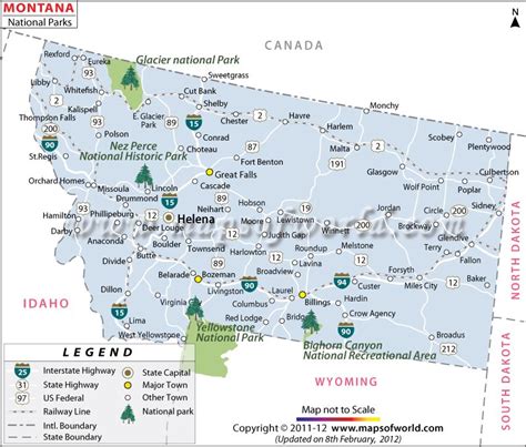 Map Of Us National Parks Montana National Parks Map Montana National