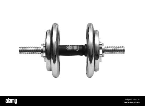 Metal Dumbbell Weights On A White Background Stock Photo Alamy