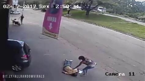 Brazilian Man Gets Struck By A Flying Tire And Slams Into Pavement In