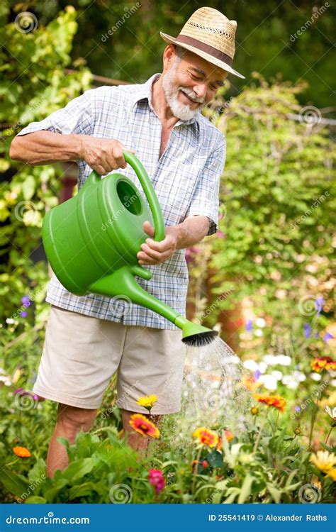 Watering The Flowers In The Garden Stock Image Image Of Care Growing