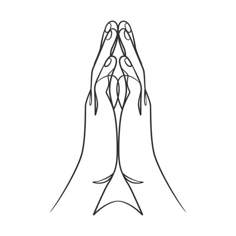 Continuous Line Drawing Of Praying Hand Praying Hands One Line Drawing
