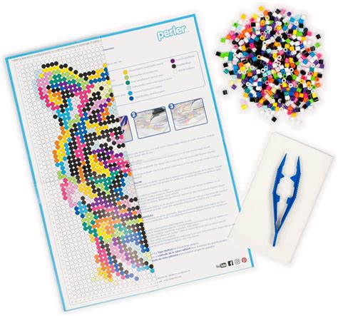 Perler Rainbow Tiger Pattern And Fuse Bead Kit X Pc