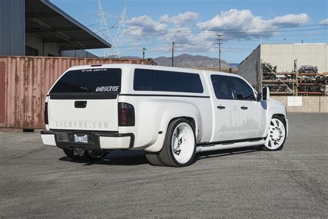 Stanced 6 Wheel Chevy Silverado Rides On Forgiato Dually Wheels With