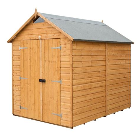 Bosmere 6 Ft W X 8 Ft D Wood Secure Storage Shed A053 The Home Depot