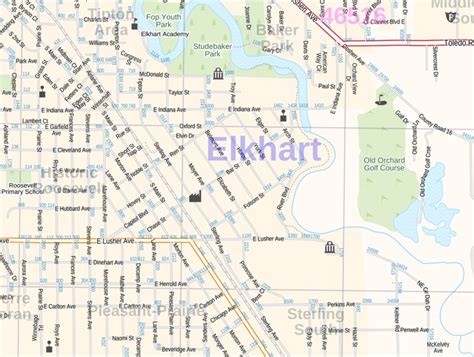 Elkhart Map Indiana
