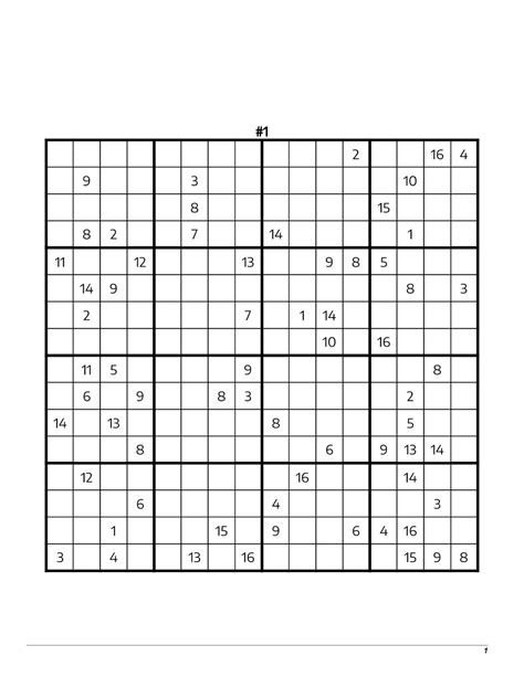 Extremely Hard Sudoku 16x16 Printable Pdf 200 Sudoku Variation Puzzles