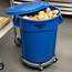 Rubbermaid BRUTE 20 Gallon Blue Round Trash Can With Lid And Dolly