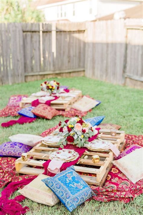 Boho Party Tables From A Boho Chic Friendsgiving Party On Karas Party