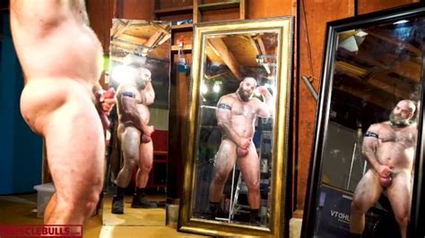 Alpha Muscle Bull Flexing Stroking His Cock In Front Of Mirrors Xxx
