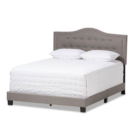 Baxton Studio Emerson Gray Fabric Upholstered Queen Bed 28862 7446 Hd