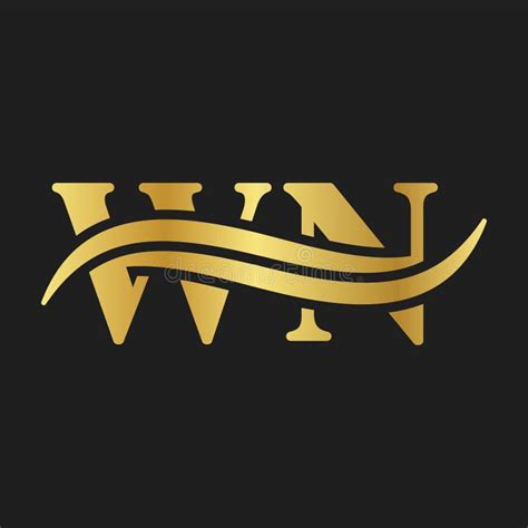 Letter WN Logo Wave Luxury Logotype Design Stock Vector Illustration Of Fresh Golden