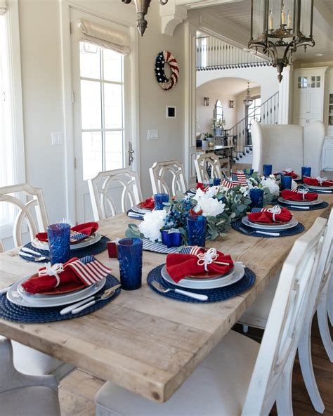 Patriotic Tablescape Seasonal Fourth Of July Table Decor