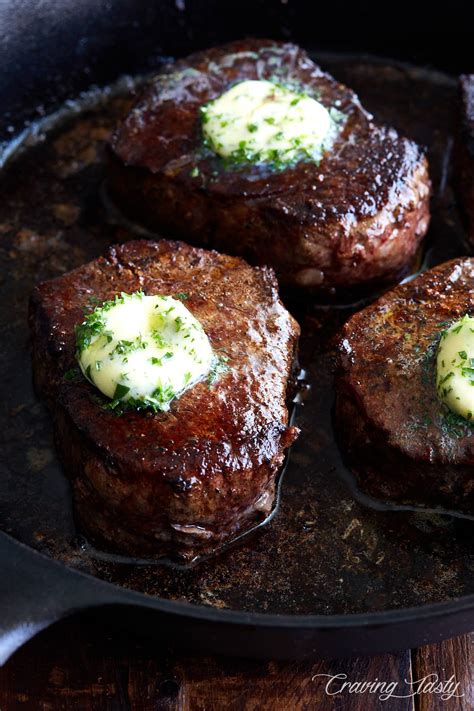 Filet Mignon Steak With Garlic And Herb Butter Craving Tasty