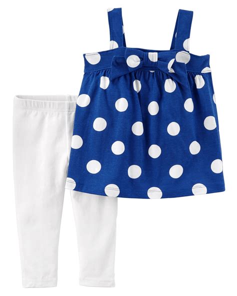2 Piece Polka Dot Tank And Capri Legging Set Girl Outfits Toddler Girl