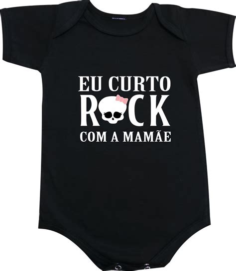 Body Bebê Eu Curto Rock Com A Mamãe Caveirinha Elo7