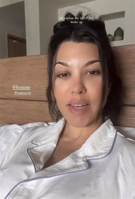 Kourtney Kardashian Shows Off Messy Hair And Real Skin Without Makeup