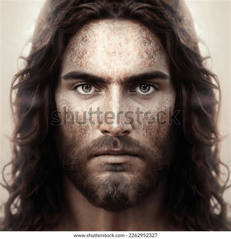 Jesus Christ God Face Beautiful Stock Illustration 2262952327