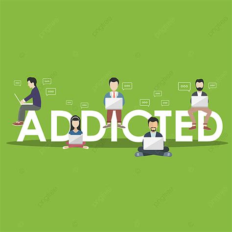 Social Media Concept Addicted People Concept Illustration Of Young