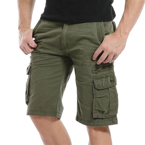New Fashion Design Mens Cargo Shorts Cotton Knee Length Solid Military Style Short Pants 2018