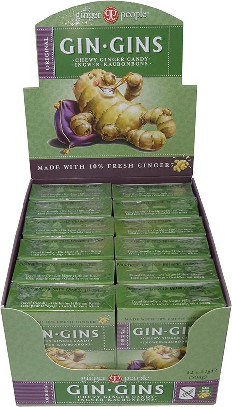 The Ginger People Gin Gins Chewy Ginger Candy 42g Pack Of 12 Uk Grocery