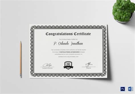 14 Congratulations Certificate Templates Free Sample Example Format