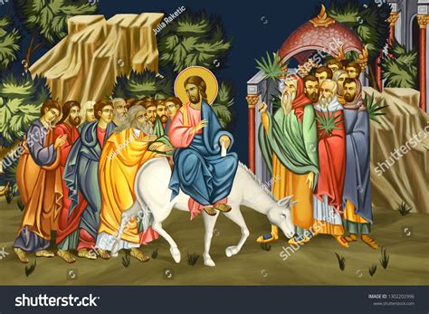 730 Entry Of Jesus Into Jerusalem Immagini Foto Stock E Grafica