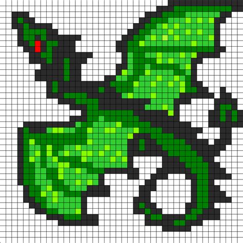 Green Dragon Kandi Pattern Perler Beads Hama Beads Patterns Dragon