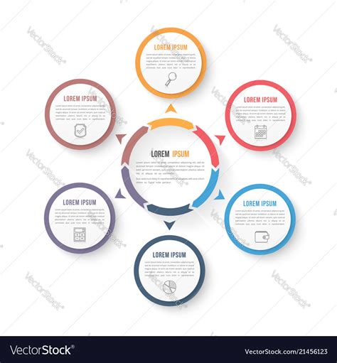 Circle Infographic Template With Six Elements Vector Image
