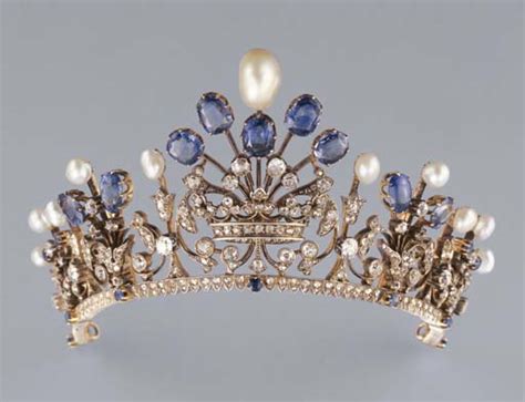 An Antique Pearl Sapphire And Diamond Tiara Christies