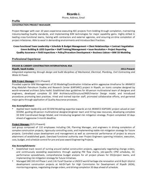 This emergency management planning guide is intended to provide support to public, independent and first nations schools in upholding their responsibilities during an emergency. Construction Project Manager Resume Pdf - PDF Format | e ...