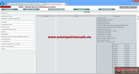 Gsic Toyota Hilux 2005 2013 Workshop Manual Auto Repair Manual Forum