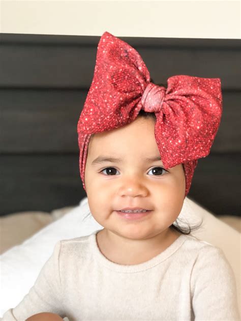 Christmas Red Baby Head Wraps Glitter Head Wrap Baby Girl Etsy