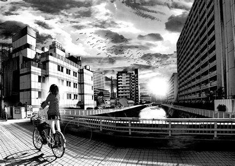 Anime Black And White Scenery Hd Wallpapers Wallpaper Cave