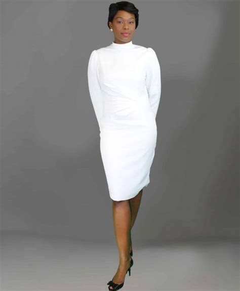gathered waist clergy dress black from house of ilona designer minister outfit white dress