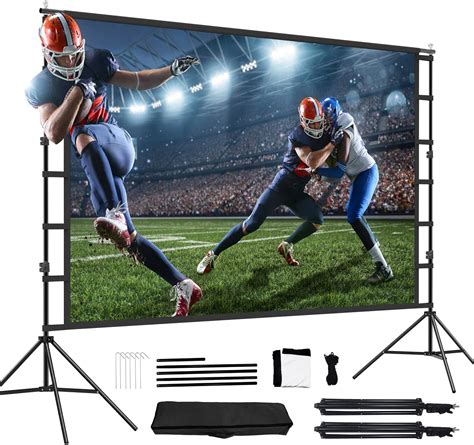 Projector Screen With Stand150inch Indoor Outdoor Movie Projection
