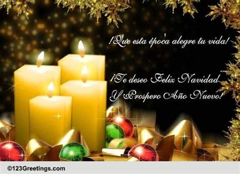 Merry christmas and holiday vocabulary in spanish! Spanish Christmas Greetings! Free Spanish eCards, Greeting Cards | 123 Greetings