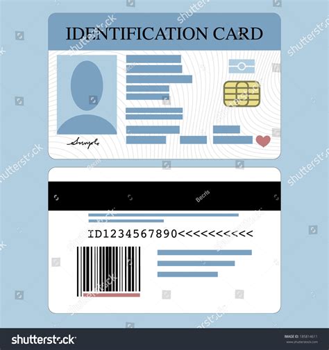 Illustration Front Back Id Card Stock Vector 185814611 Shutterstock