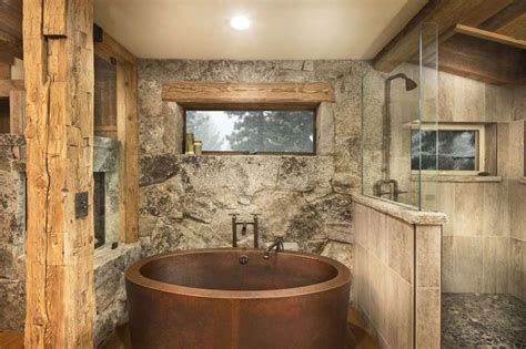 Native Trails Aspen Copper Bathtub In Master Bathroom By Welling Construction Rustic Bathroom