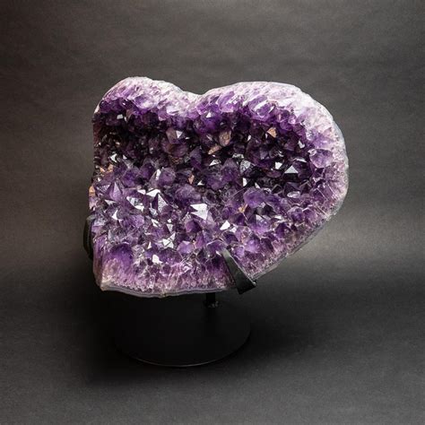 Large Amethyst Crystal Cluster Heart Metal Stand V2 Astro Gallery