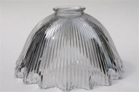 Antique Holophane Type Prismatic Clear Glass Shade For Industrial Lamp Or Pendant Light