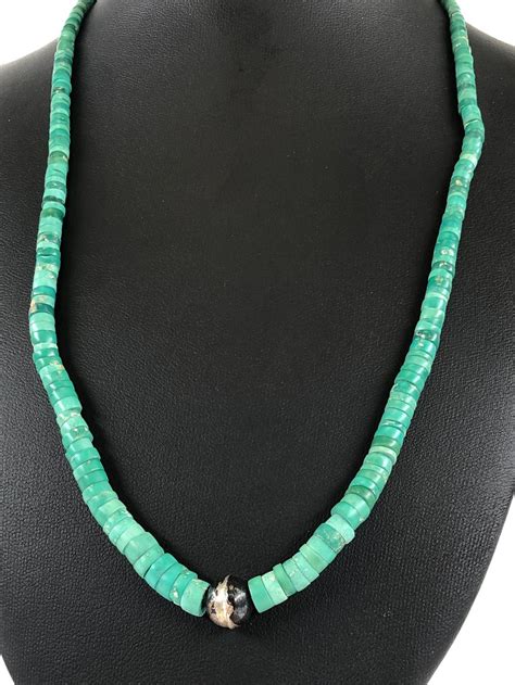Lot Turquoise Liquid Silver Sterling Bead Necklace