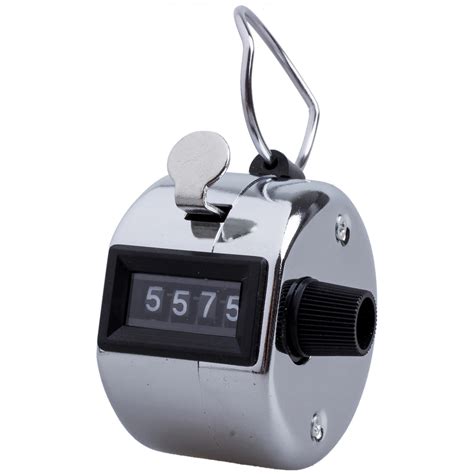 4 Digit Number Clicker Golf Hand Tally Click Counter Silver In Counters