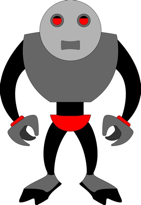 Robot Free Stock Photo Illustration Of A Grey Cartoon Robot 16862